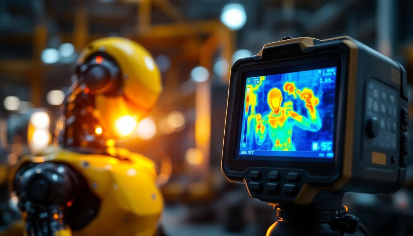 A photograph of a thermal camera in action