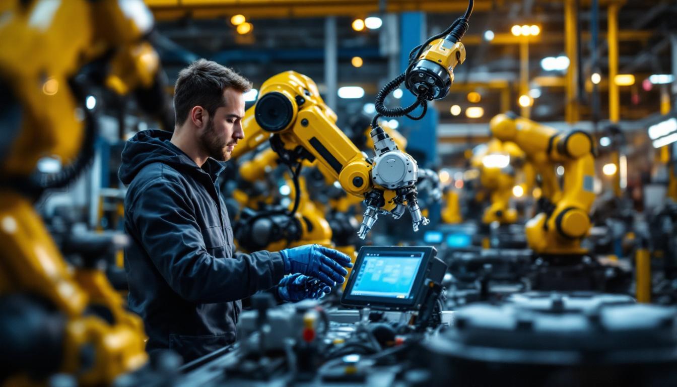 A photograph of a dynamic industrial setting in boston