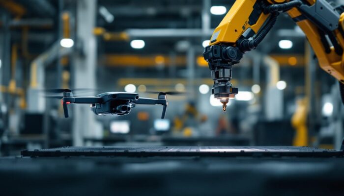 A photograph of a mini 2.0 drone in action
