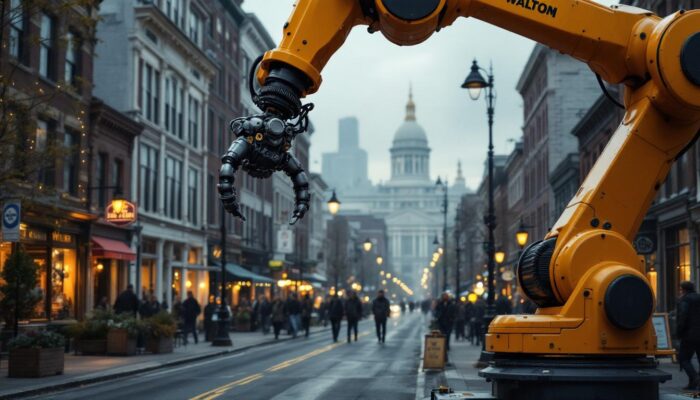 A photograph of capture a photograph of a bustling waltham street scene showcasing local landmarks
