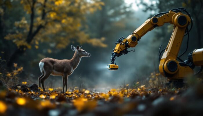 A photograph of a deer in a natural setting