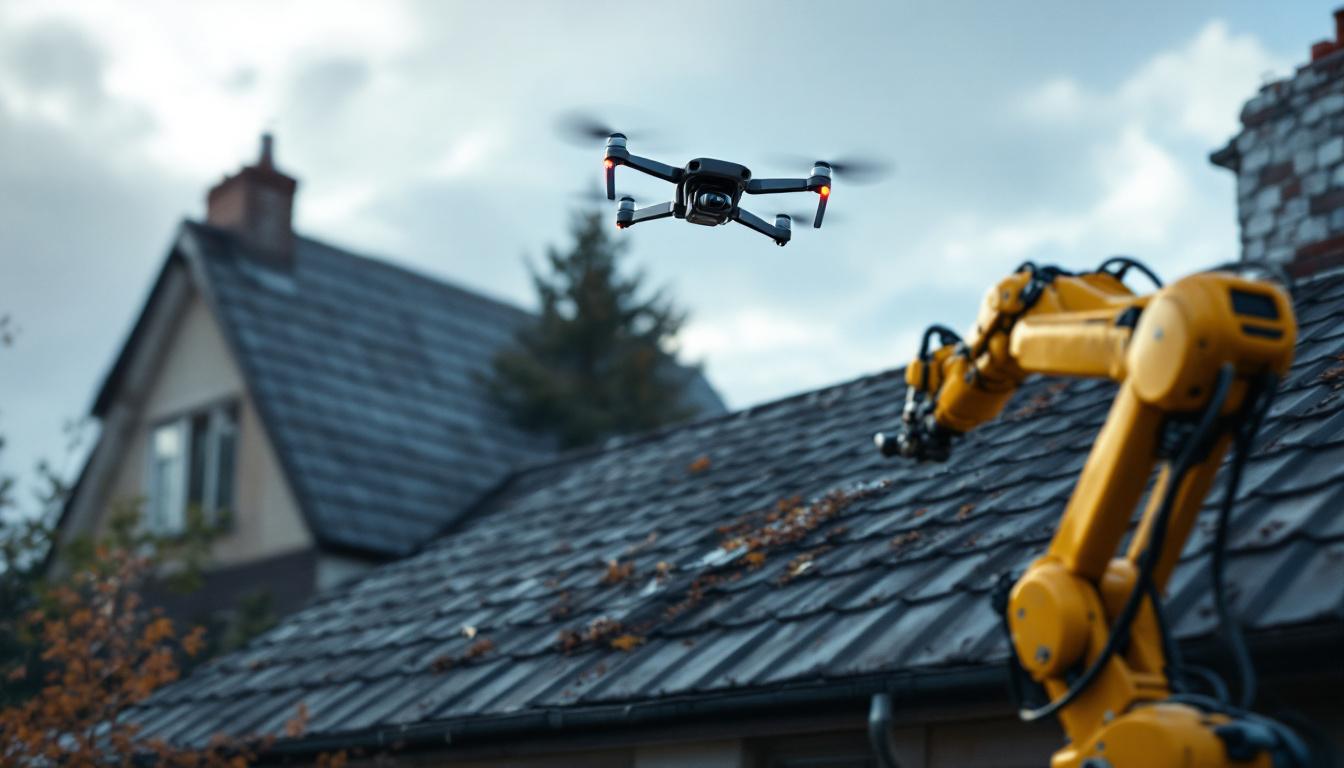 A photograph of a drone in action