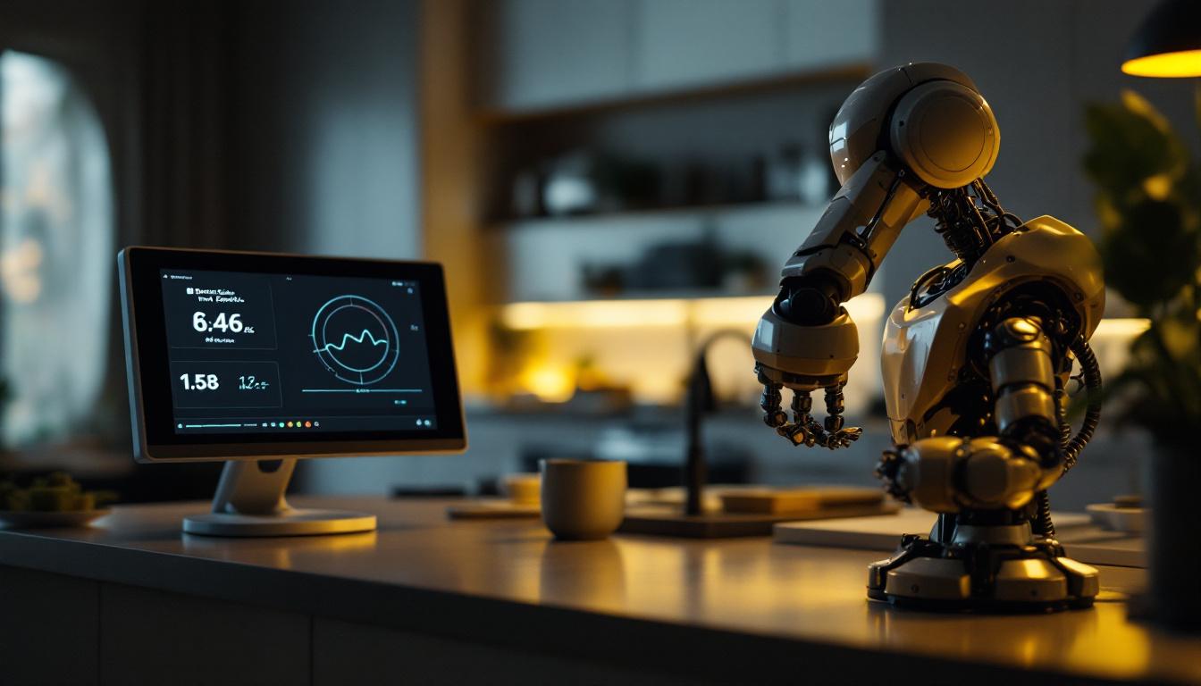 A photograph of a boston scientific home monitor in a modern home setting