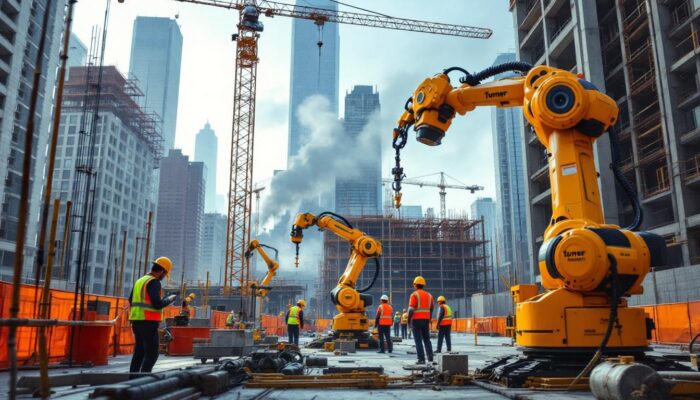 A photograph of a turner construction project site in new york city