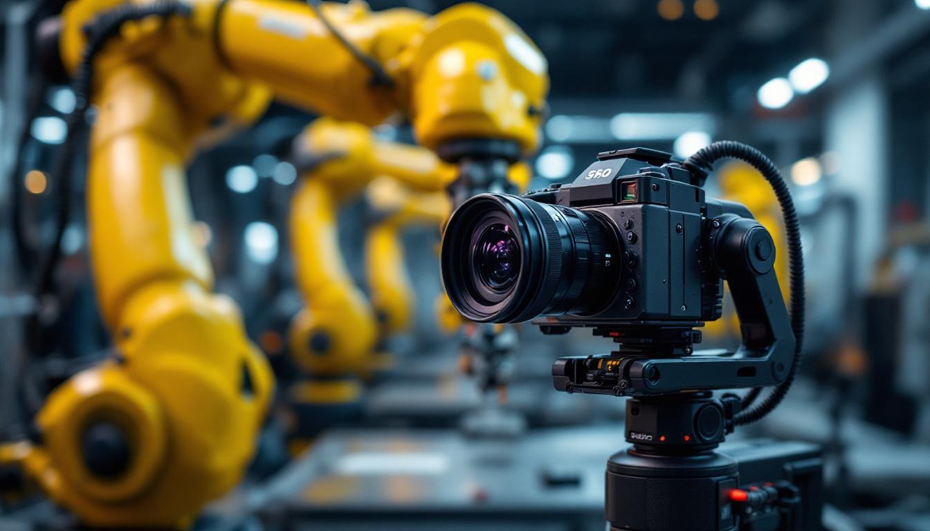 A photograph of capture a photograph of a sleek 360 camera in action
