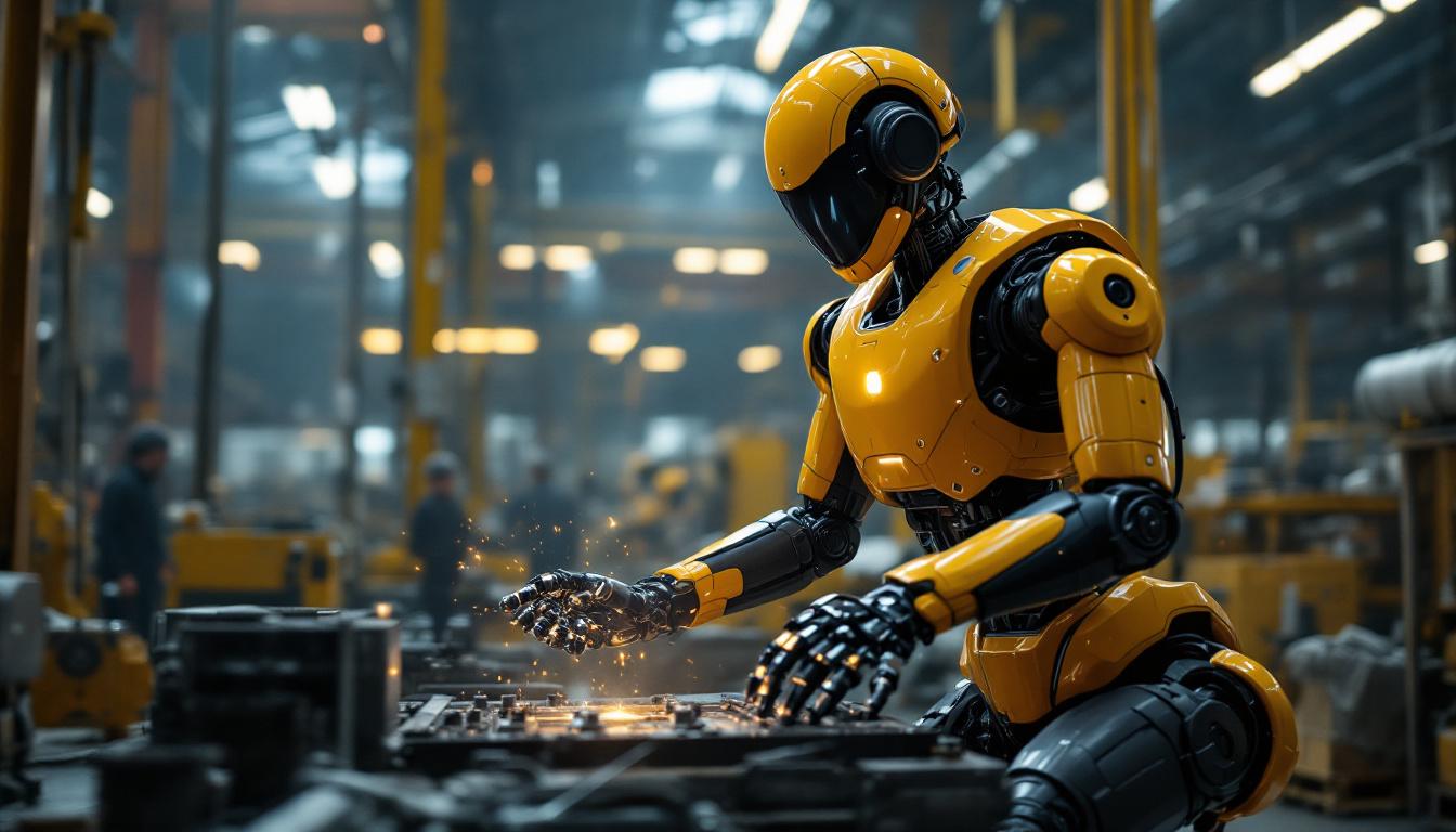 A photograph of a dynamic scene featuring the atlas robot in action
