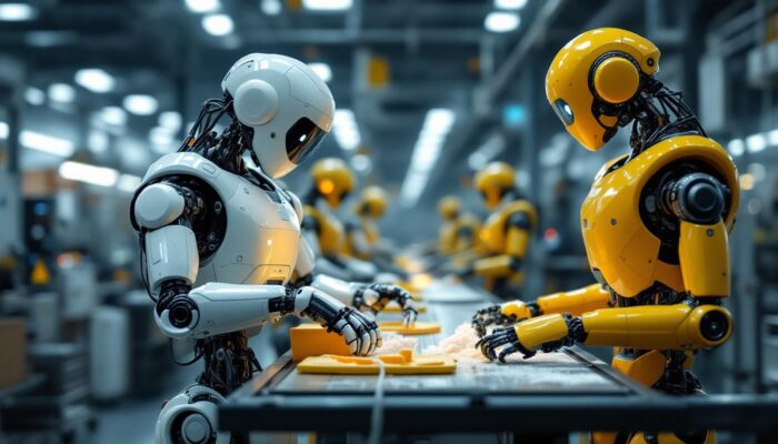 A photograph of a domestic robot assisting with household tasks