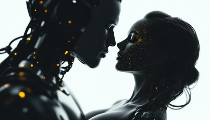 A photograph of a split image that creatively juxtaposes a close-up of a human figure's silhouette in a relaxed