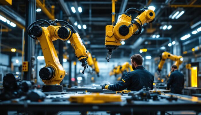 A photograph of a dynamic industrial setting in boston