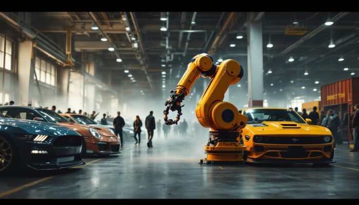 A photograph of a dynamic scene featuring a vibrant boston car meet