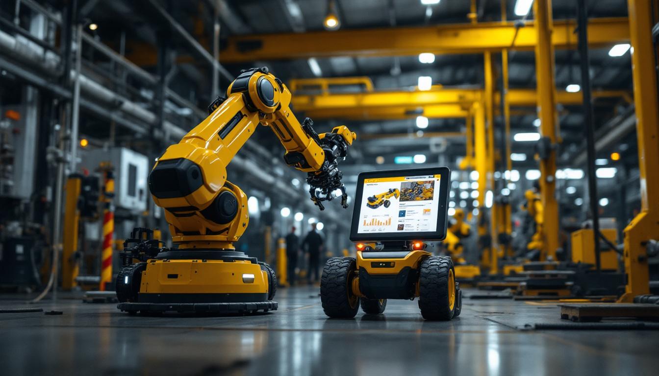 A photograph of a dynamic industrial setting featuring a rover application in action
