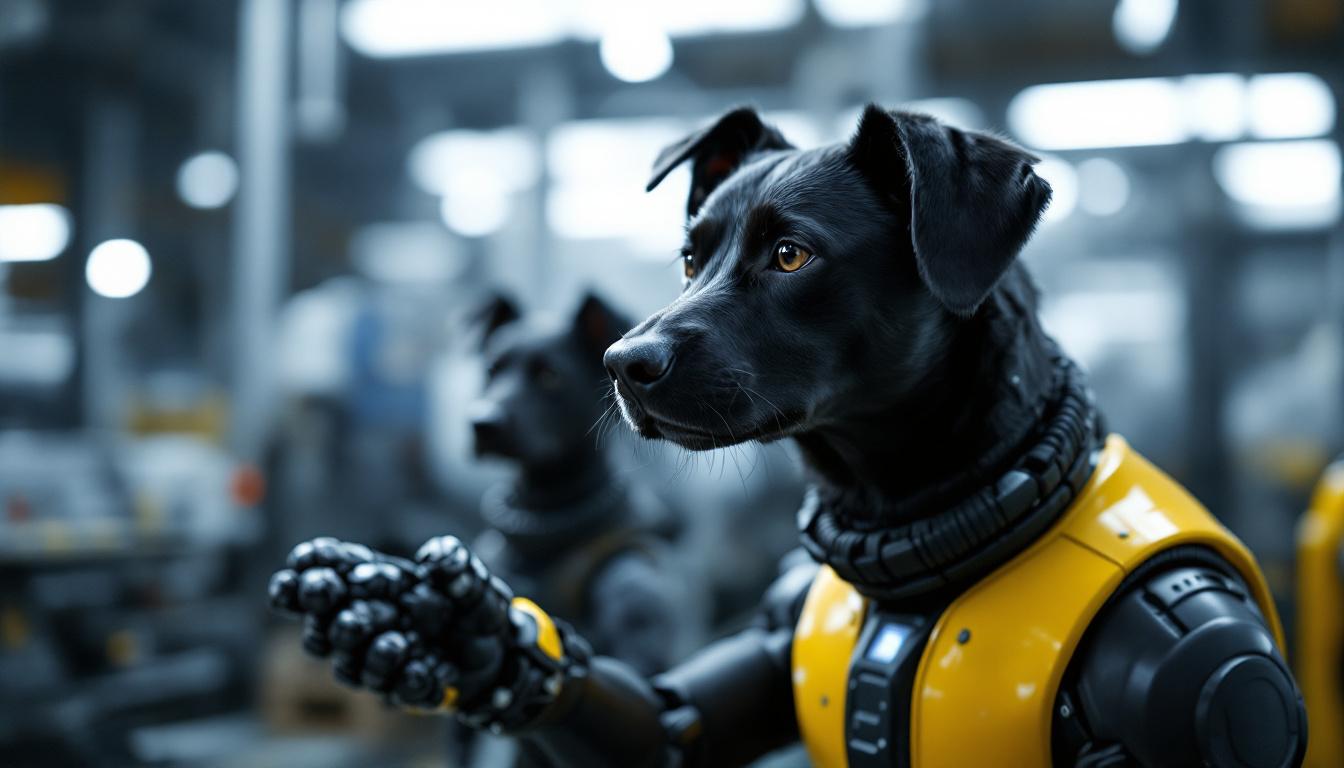 A photograph of a sensor dog in action