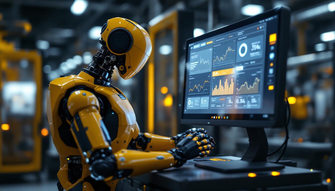 A photograph of a modern industrial robot in action