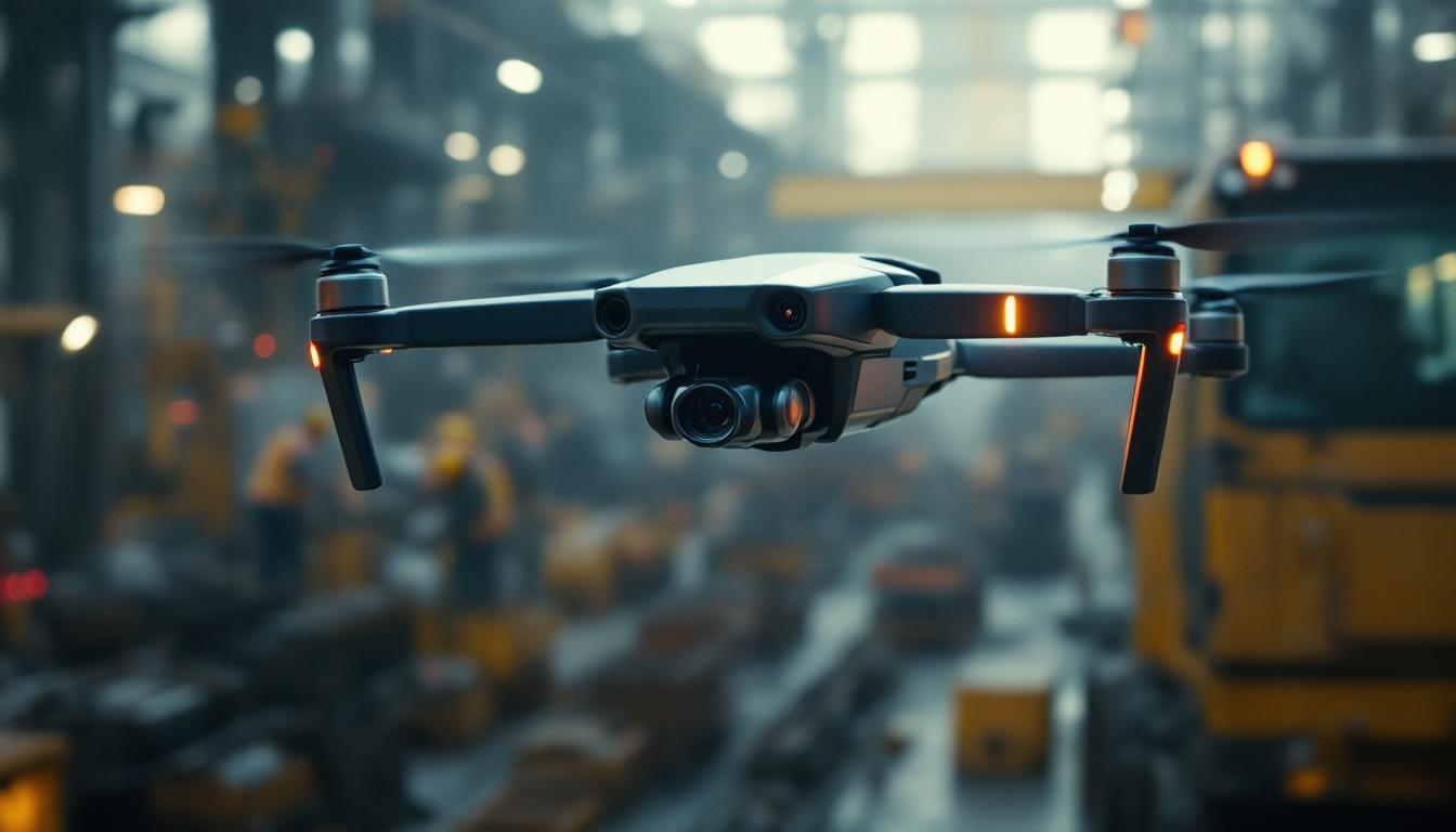 A photograph of a 3d robotics drone in action