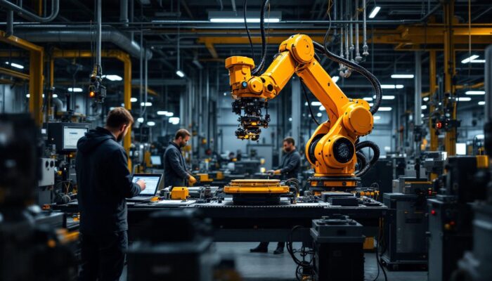 A photograph of a dynamic industrial setting in boston