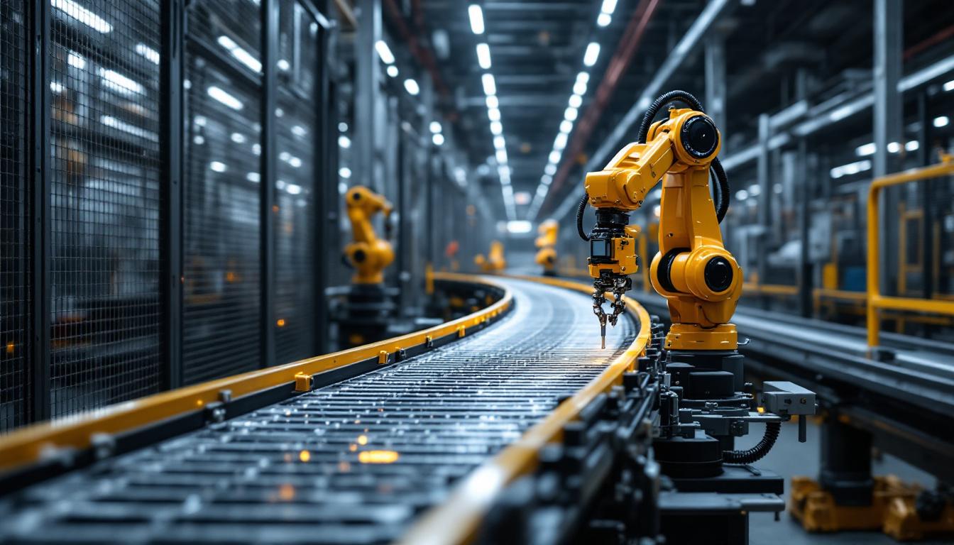 A photograph of a sleek mini conveyor belt in action within an industrial setting