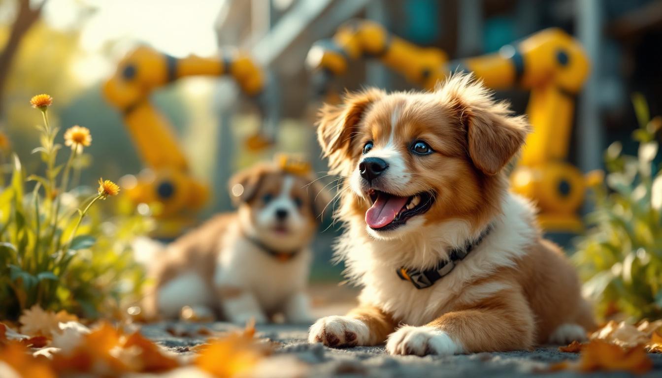 A photograph of a playful dog with a name starting with "k