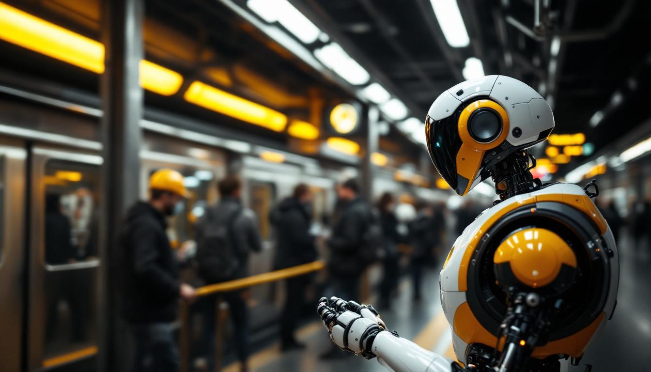 A photograph of capture a photograph of the bustling boston subway system