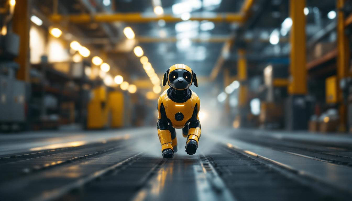 A photograph of a dynamic industrial setting featuring spot s