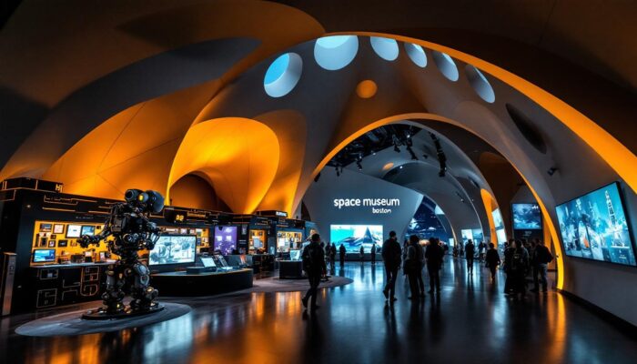 A photograph of capture a photograph of the space museum in boston
