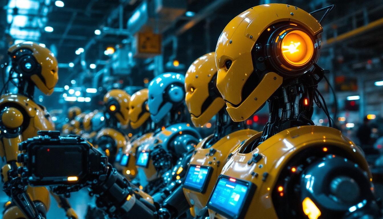 A photograph of a vibrant display of animatronic figures in action