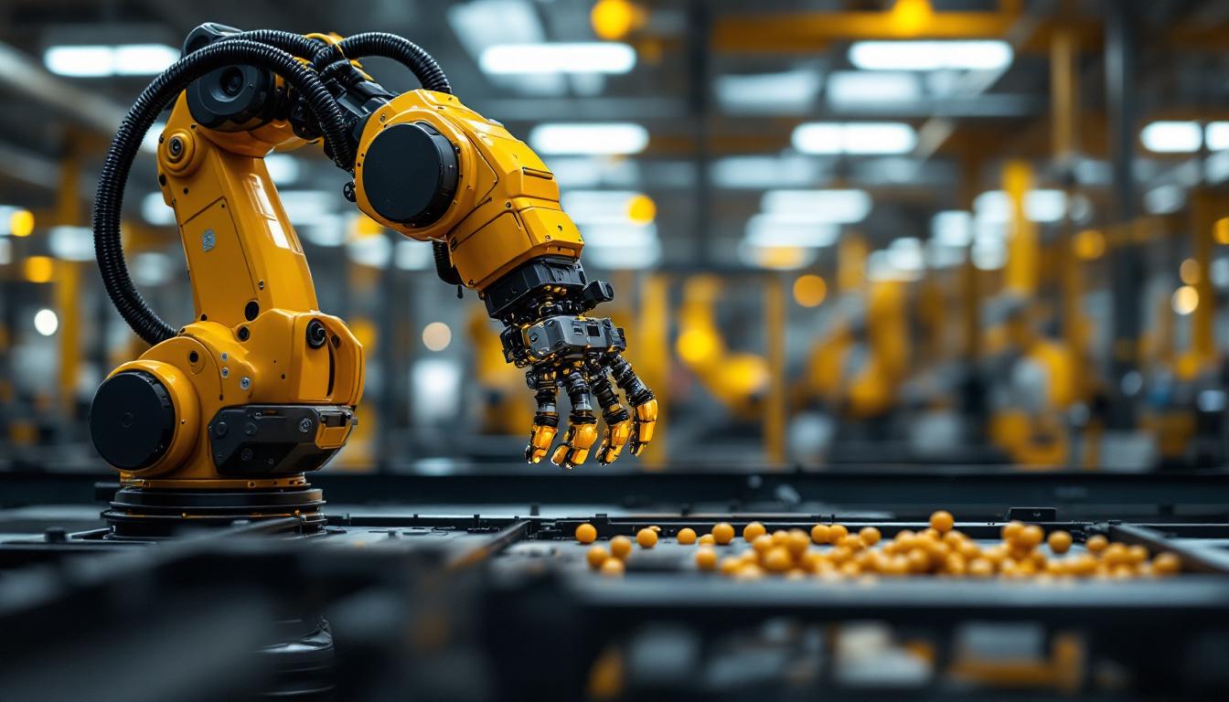 A photograph of a robotic arm in action