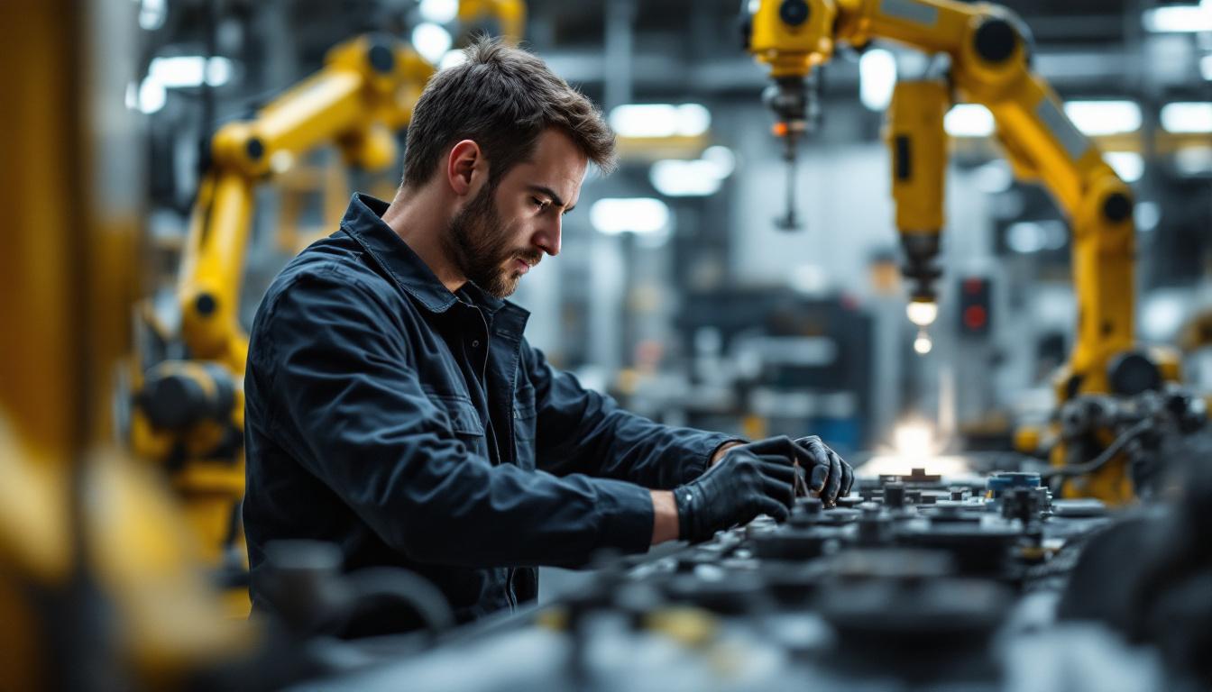 A photograph of a skilled materials engineer working in a modern lab