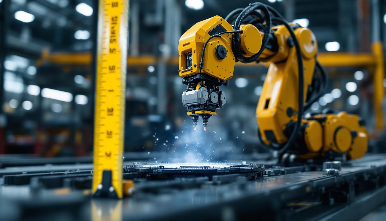 A photograph of a dynamic industrial robot in action