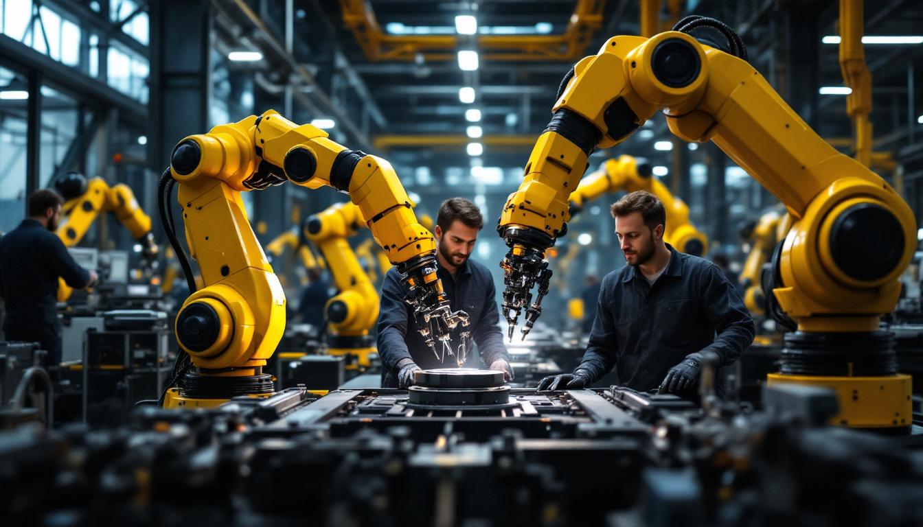 A photograph of a dynamic industrial setting in new york