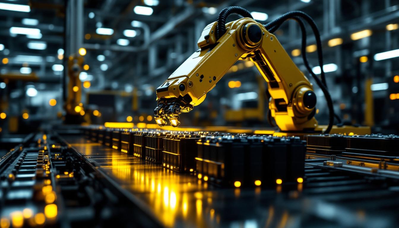 A photograph of a sleek industrial robotic arm in action