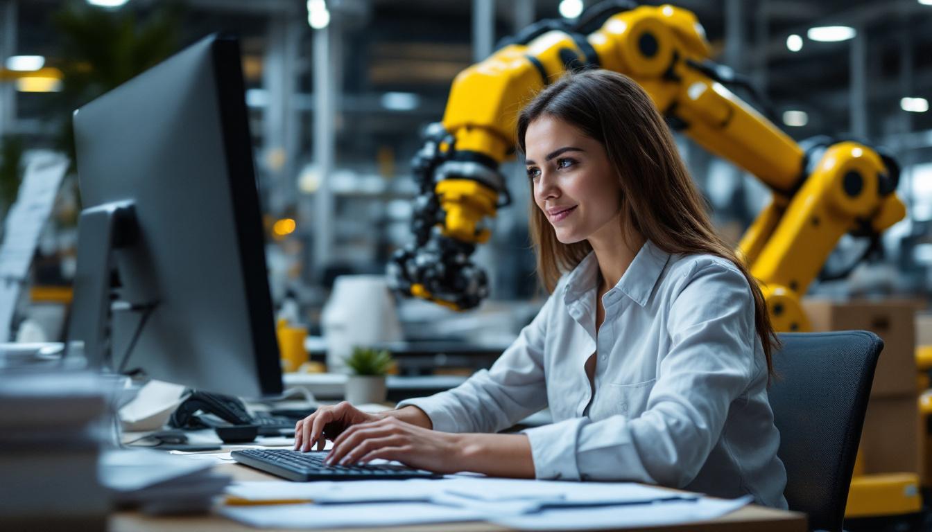 A photograph of a loan document specialist at their desk