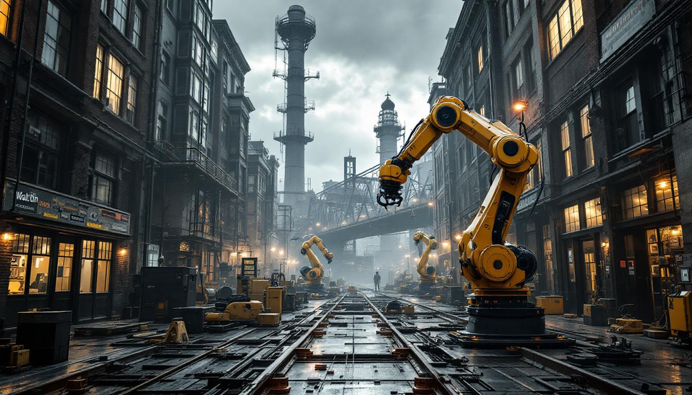 A photograph of a dynamic scene showcasing the vibrant industrial landscape of waltham
