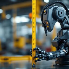 A photograph of a skilled industrial robot in action