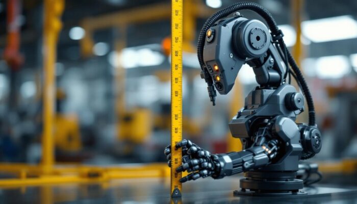 A photograph of a skilled industrial robot in action