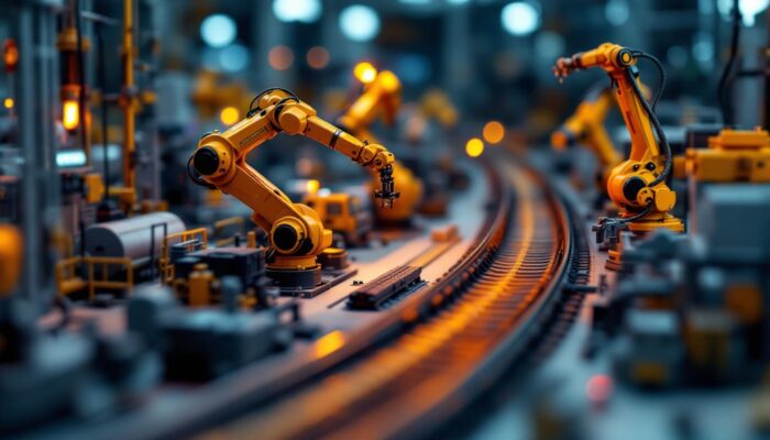 A photograph of a detailed close-up of an atlas n scale train track layout