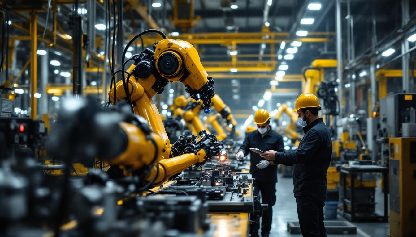 A photograph of a bustling industrial environment in texas