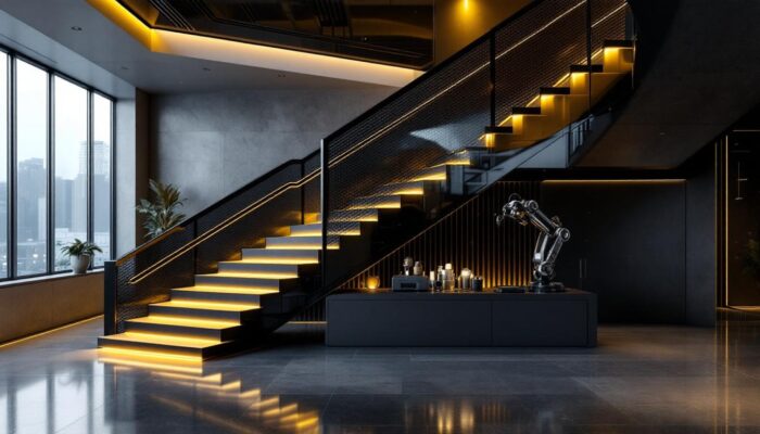 A photograph of a sleek